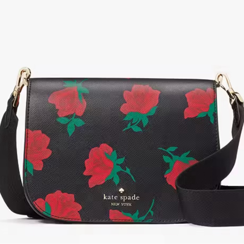 Kate Spade Madison Rose Toss Printed Saddle Bag - Picture 12 of 15